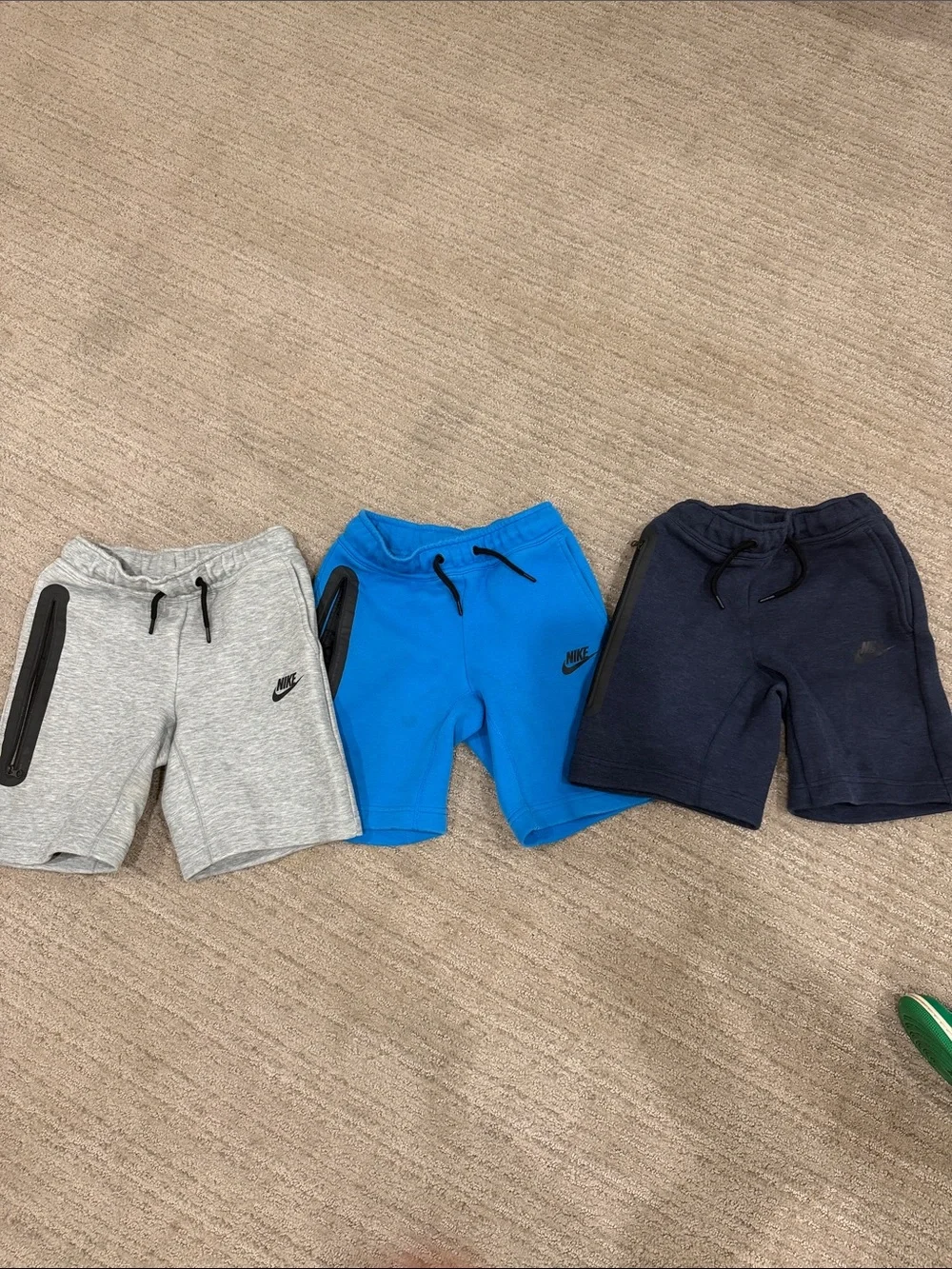 Nike Tech Fleece Boys Shorts Trio - Gray, Blue, Navy